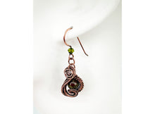 Load image into Gallery viewer, Dragon Bloodstone Wire-Wrapped Jewelry Set: Bronze Necklace &amp; Earrings with Swarovski Crystal Swish Design - Heather Jordan Jewelry