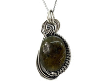 Load image into Gallery viewer, Sterling Silver Labradorite Jewelry Set with Swarovski Crystal - Necklace and Earrings