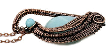 Load image into Gallery viewer, Amazonite Mini Woven Teardrop Pendant: Bronze Wire Wrap with Peruvian Blue Opal - Heather Jordan Jewelry