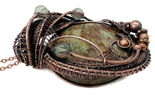 Load image into Gallery viewer, African Green Opal &amp; Fluorite Copper Wire Wrapped Pendant - Heather Jordan Jewelry