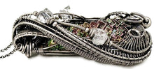Load image into Gallery viewer, Multicolored Bismuth Crystal Pendant Necklace with Herkimer Diamonds in Sterling Silver