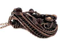 Load image into Gallery viewer, Dragon Blood Jasper Wire Wrapped Pendant in Bronze with Garnet - Heather Jordan Jewelry
