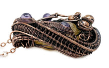 Load image into Gallery viewer, Citrine Crystal Wire Wrapped Pendant in Bronze with Amethyst - Heather Jordan Jewelry