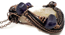 Load image into Gallery viewer, Citrine Crystal Wire Wrapped Pendant in Bronze with Amethyst Nuggets - Heather Jordan Jewelry