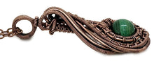 Load image into Gallery viewer, Malachite "Comet" Pendant: Copper Wire Wrap