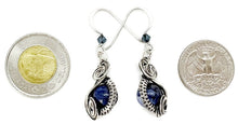 Load image into Gallery viewer, Sodalite Jewelry Set with Swarovski Crystal - Necklace and Earrings Sterling Silver Wire Wrap