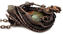 Load image into Gallery viewer, Picasso Jasper Wire Wrapped Pendant in Bronze with Labradorite - Heather Jordan Jewelry