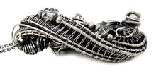 Load image into Gallery viewer, Vivianite Crystal Wire-Wrapped Pendant in Sterling Silver with Herkimer Diamonds