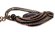 Load image into Gallery viewer, Amethyst Mini Woven Teardrop Pendant with Garnet: Bronze Wire Wrap - Heather Jordan Jewelry