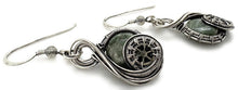 Load image into Gallery viewer, Custom Gemstone Sterling Silver Steampunk "Swish" Earrings