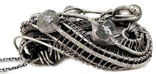 Load image into Gallery viewer, Raw Kunzite Crystal and Morganite Pendant: Sterling Silver Wire Wrap