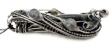 Load image into Gallery viewer, Stromatolite Pendant: Kambaba Jasper Fossil Necklace with Labradorite, Sterling Silver Wire Wrap - Heather Jordan Jewelry