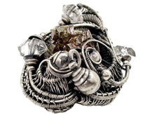 Load image into Gallery viewer, Bismuth Crystal Pendant Necklace with Herkimer Diamonds in Sterling Silver - Heather Jordan Jewelry