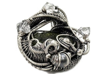 Load image into Gallery viewer, Large Moldavite Pendant Wire-Wrapped in Sterling Silver with Herkimer Diamonds - Heather Jordan Jewelry