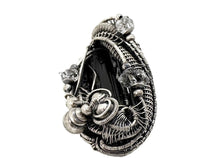 Load image into Gallery viewer, Twinned Vivianite Crystal Wire-Wrapped Pendant in Sterling Silver with Herkimer Diamonds