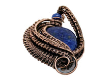 Load image into Gallery viewer, Lapis Lazuli Mini Woven Teardrop Pendant: Bronze Wire Wrap