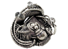 Load image into Gallery viewer, Raw Kunzite Crystal and Morganite Pendant: Sterling Silver Wire Wrap