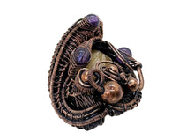 Load image into Gallery viewer, Citrine Crystal Wire Wrapped Pendant in Bronze with Amethyst - Heather Jordan Jewelry