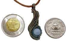 Load image into Gallery viewer, Custom Verdigris Gemstone Pendant, Copper Wire Wrap, "Comet" Model