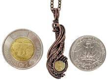Load image into Gallery viewer, Custom Gemstone Wire-Wrapped Pendant, "Comet" Model - Bronze Necklace Jewelry
