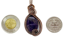 Load image into Gallery viewer, Amethyst and Bronze Necklace and Earrings Jewelry Set with Swarovski Crystal, Swish Design