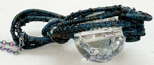 Load image into Gallery viewer, Steampunk Verdigris Crackle Quartz Pendant, Wire-Wrapped in Brass with Herkimer Diamond