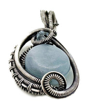 Load image into Gallery viewer, Gemstone Mini Woven Circle Pendant with Swarovski Crystal, Sterling Silver Wire Wrap