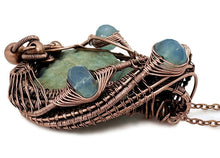 Load image into Gallery viewer, Rustic Hemimorphite Druzy Pendant: Wire-Wrapped with Green Chalcedony - Heather Jordan Jewelry