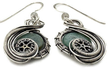 Load image into Gallery viewer, Custom Gemstone Sterling Silver Steampunk "Swish" Earrings
