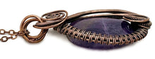 Load image into Gallery viewer, Amethyst and Bronze Necklace and Earrings Jewelry Set with Swarovski Crystal, Swish Design