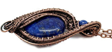Load image into Gallery viewer, Lapis Lazuli Mini Woven Teardrop Pendant: Bronze Wire Wrap