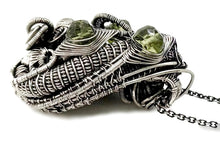 Load image into Gallery viewer, Sikhote-Alin Meteorite Pendant with Peridot, Wire-Wrapped in Sterling Silver - Heather Jordan Jewelry