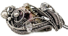 Load image into Gallery viewer, Bismuth Crystal Pendant Necklace with Herkimer Diamonds in Sterling Silver - Heather Jordan Jewelry
