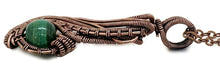 Load image into Gallery viewer, Malachite "Comet" Pendant: Copper Wire Wrap