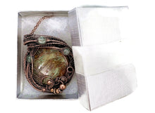 Load image into Gallery viewer, African Green Opal &amp; Fluorite Copper Wire Wrapped Pendant - Heather Jordan Jewelry