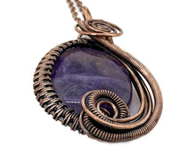 Load image into Gallery viewer, Amethyst and Bronze Necklace and Earrings Jewelry Set with Swarovski Crystal, Swish Design