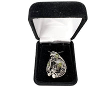 Load image into Gallery viewer, Sikhote-Alin Meteorite Pendant with Peridot, Wire-Wrapped in Sterling Silver - Heather Jordan Jewelry