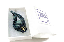 Load image into Gallery viewer, Steampunk Verdigris Hemo Jasper Pendant, Wire-Wrapped in Brass with Green Apatite