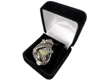 Load image into Gallery viewer, UV-Fluorescent Zincite Druzy Pendant: Sterling Silver Wire-Wrap with Herkimer Diamonds