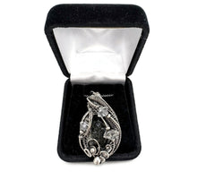 Load image into Gallery viewer, Moldavite Pendant Wire-Wrapped Sterling Silver Herkimer Diamonds Tektite Jewelry Space Enthusiast Necklace - Heather Jordan Jewelry