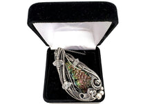 Load image into Gallery viewer, Multicolored Bismuth Crystal Pendant Necklace with Herkimer Diamonds in Sterling Silver