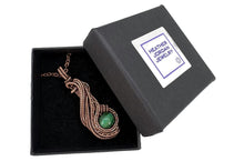Load image into Gallery viewer, Malachite "Comet" Pendant: Copper Wire Wrap