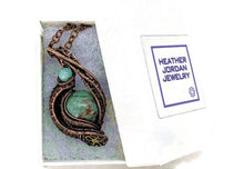 Load image into Gallery viewer, Custom Gemstone Steampunk Pendant, Wire-Wrapped in Bronze