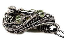 Load image into Gallery viewer, Bismuth Crystal Pendant: UV-Reactive Glass &amp; Sterling Silver Wire Wrap Necklace - Heather Jordan Jewelry