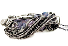 Load image into Gallery viewer, Pink Amethyst Wire-Wrapped Pendant with Rainbow Moonstone in Sterling Silver - Heather Jordan Jewelry