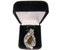 Load image into Gallery viewer, Baltic Amber Pendant with Gnat and Ethiopian Opals, Wire-Wrapped in Sterling Silver