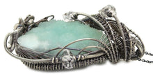 Load image into Gallery viewer, Aragonite Druzy Pendant, Wire-Wrapped in Sterling Silver with Herkimer Diamonds