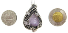 Load image into Gallery viewer, Amethyst Spirit Quartz Druzy Pendant with Herkimer Diamonds, Wire-Wrapped in Sterling Silver