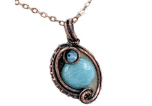 Load image into Gallery viewer, Mini Woven Circle Gemstone Pendant in Bronze with Swarovski Crystal