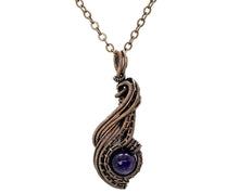 Load image into Gallery viewer, Custom Gemstone Wire-Wrapped Pendant, "Comet" Model - Bronze Necklace Jewelry